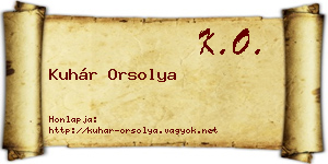 Kuhár Orsolya névjegykártya