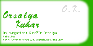 orsolya kuhar business card